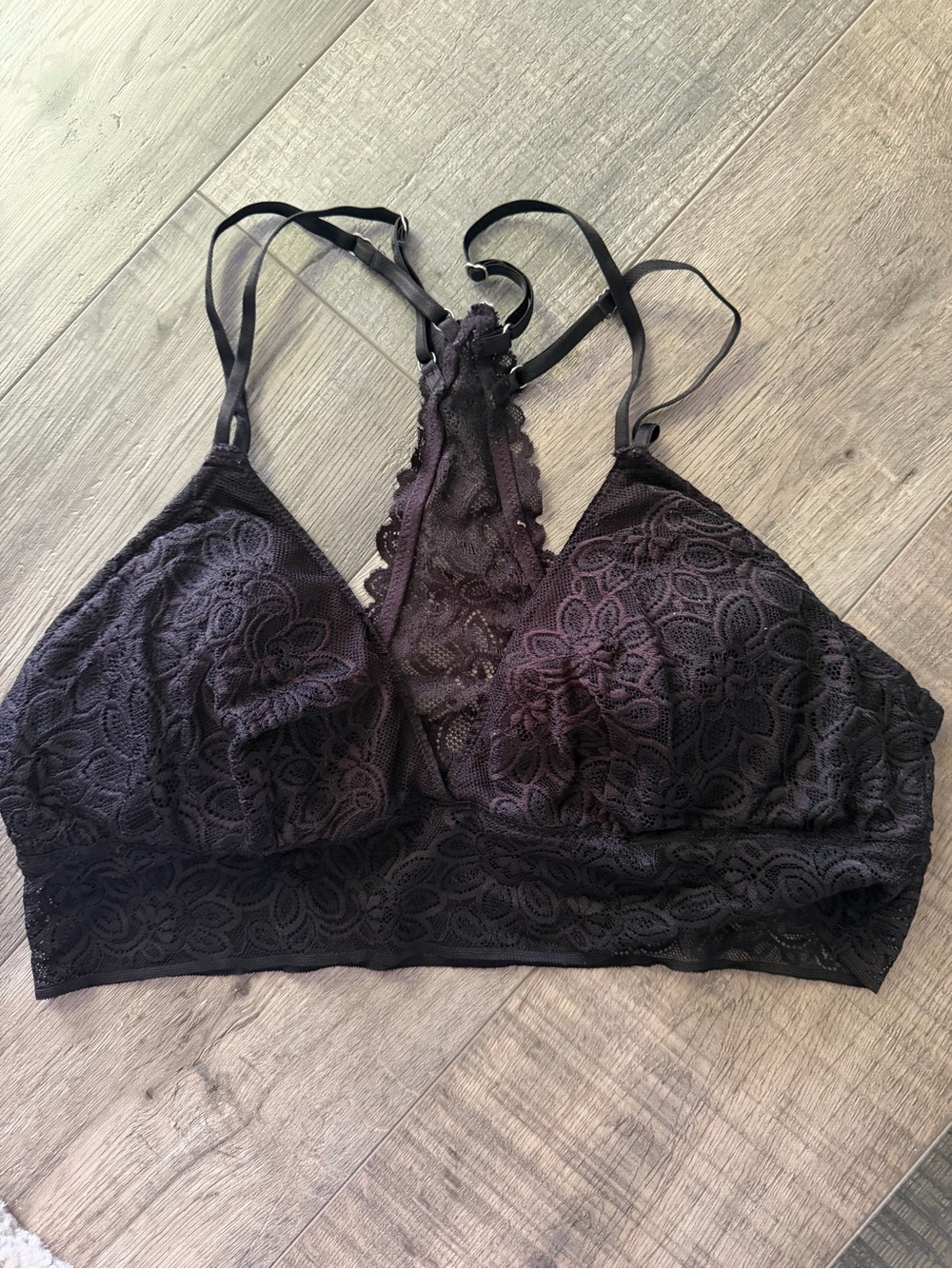 aerie Black Lace Racerback Bralette